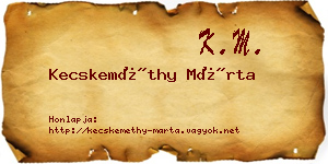 Kecskeméthy Márta névjegykártya
