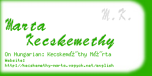 marta kecskemethy business card